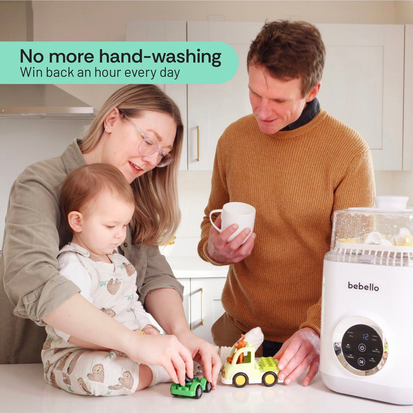 4-in-1 Baby Bottle Washer, Steriliser, Dryer & Protector | from Bebello