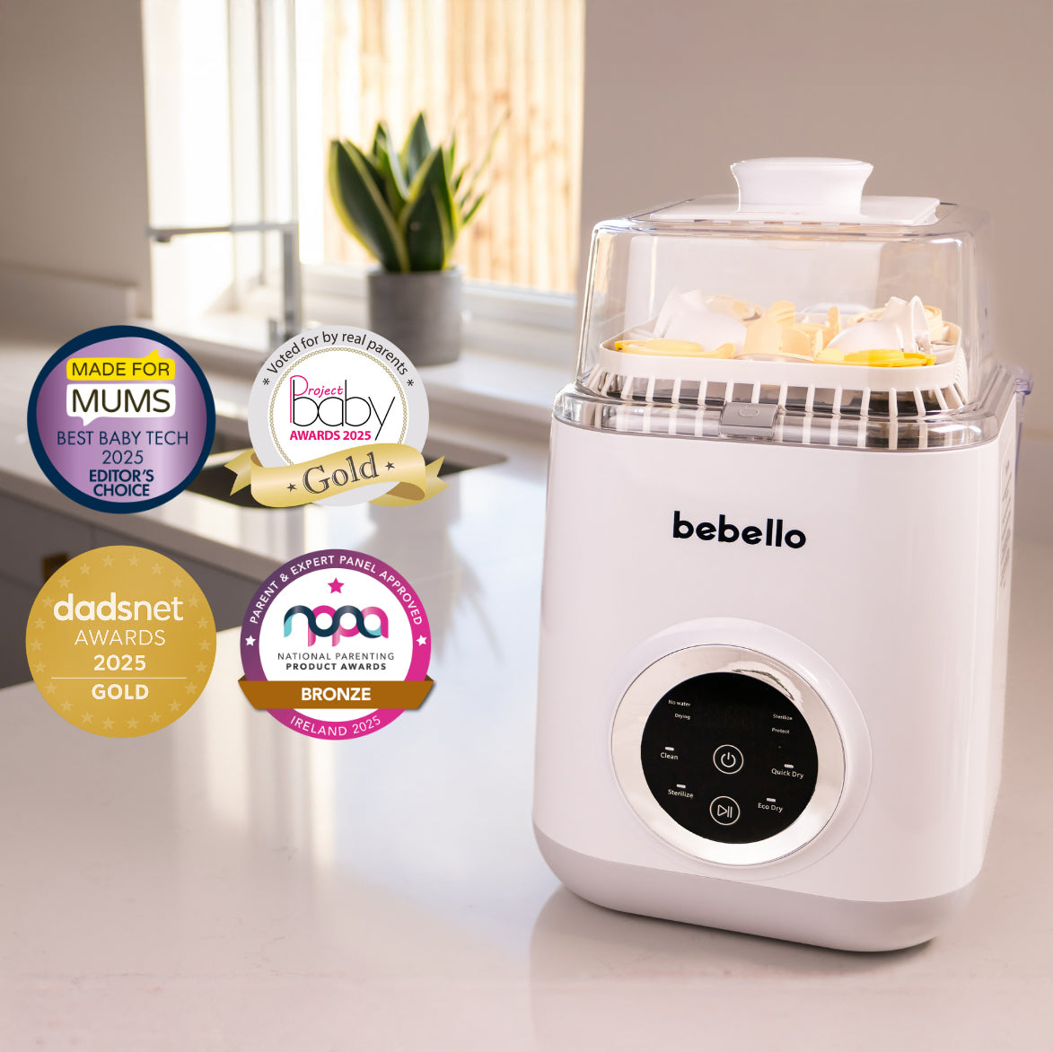 4-in-1 Baby Bottle Washer, Steriliser, Dryer & Protector | from Bebello